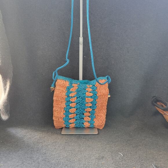 Free People Heatwave Woven Raffia Mini Crossbody Bag in Tropical - Picture 1 of 12